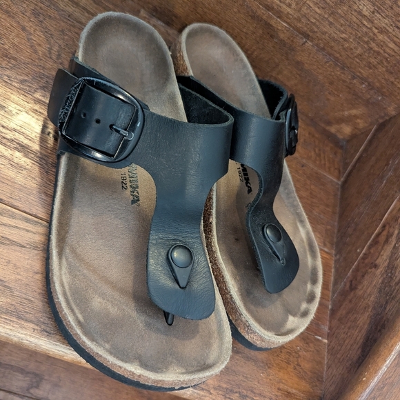 Romika Roemer Black Leather Women's Sandals Ergonomic Footbed Size 36 US 5-5.5 - Picture 8 of 11
